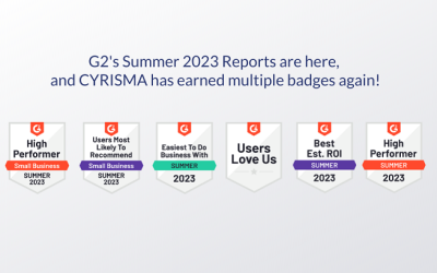 CYRISMA Earns 10 Badges in G2 Summer 2023 Reports